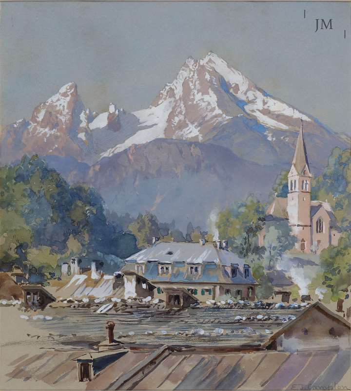 Mt.Watzmann seen from the Hotel Post in Berchtesgaden, Bavaria